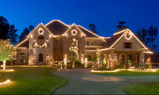 Home With Christmas Lights - holiday lighting service idaho falls